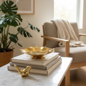 Vintag  Royal Winton Grimwades Gold Luster Dish Trinket Tray Candy Bowl England